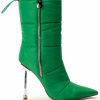 Shoes * | Azalea Wang Stepping Out Stiletto Puffer Bootie In Green