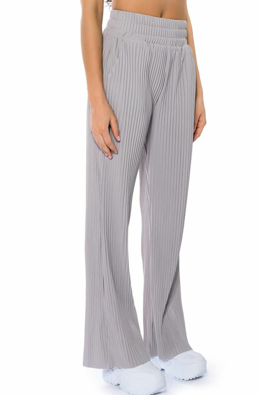 Bottoms * | Lucy High Rise Wide Leg Pant Grey