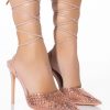 Shoes * | Azalea Wang Juicy Stiletto Pump With Bling In Nude