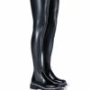 Shoes * | Azalea Wang New Rules Thigh High Stretch Boot With 4 Way Stretch In Black