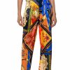 Bottoms * | Ezra Printed Tie Front Palazzo Pant Multi