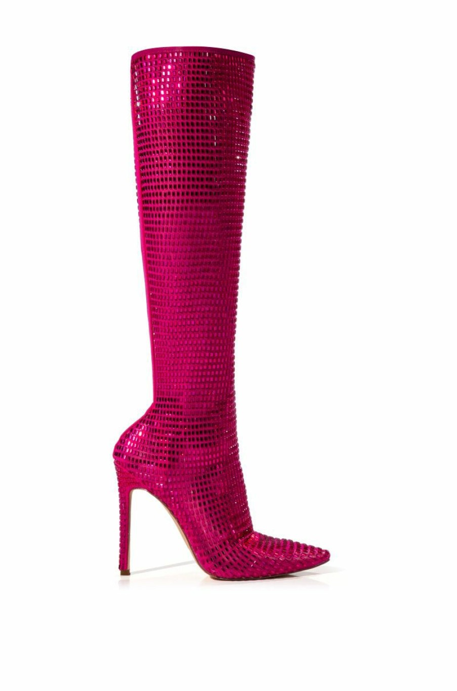 Shoes * | Azalea Wang Statue Embellished Stretch Boot In Pink