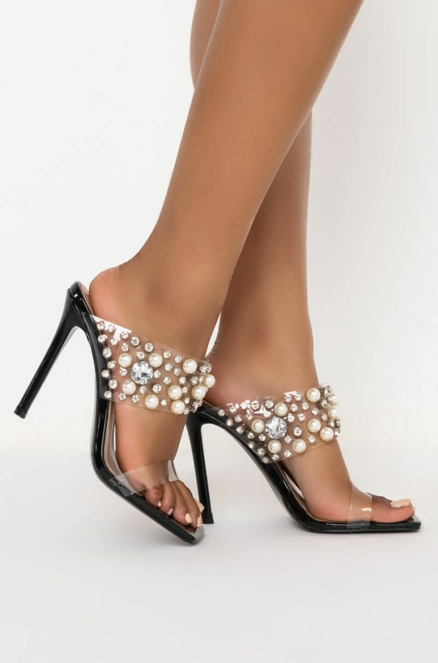 Shoes * | Azalea Wang Hold On To Me Stiletto Sandal In Black