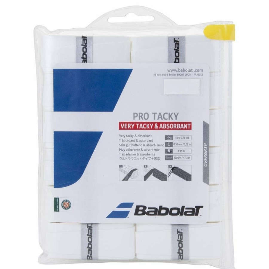 Overgrips * | Babolat Pro Tacky Overgrip 12 Pack White