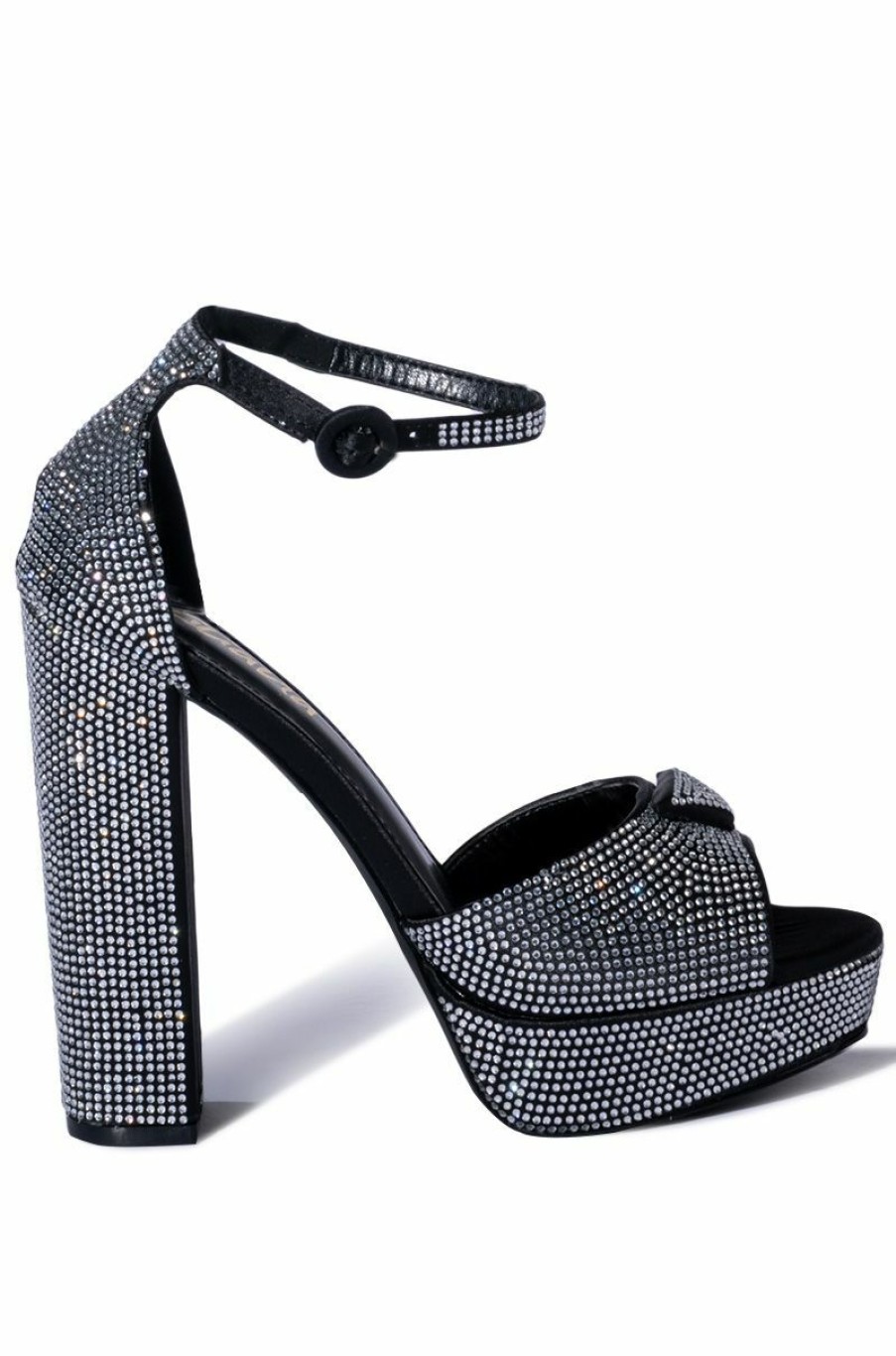 Shoes * | Made For This Embellished Chunky Heel Sandal In Black