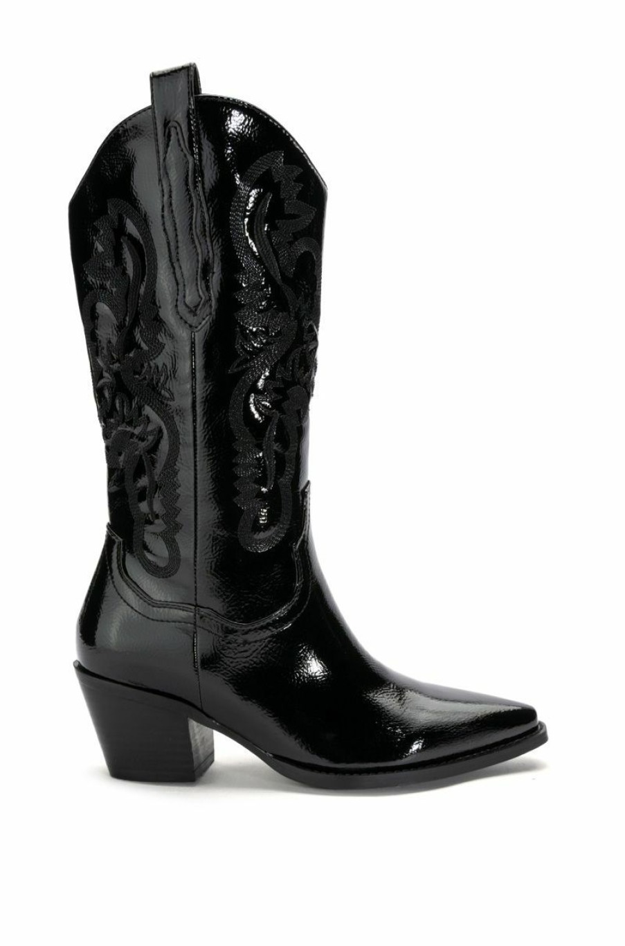 Shoes * | Azalea Wang Andrea Chunky Western Boot In Black