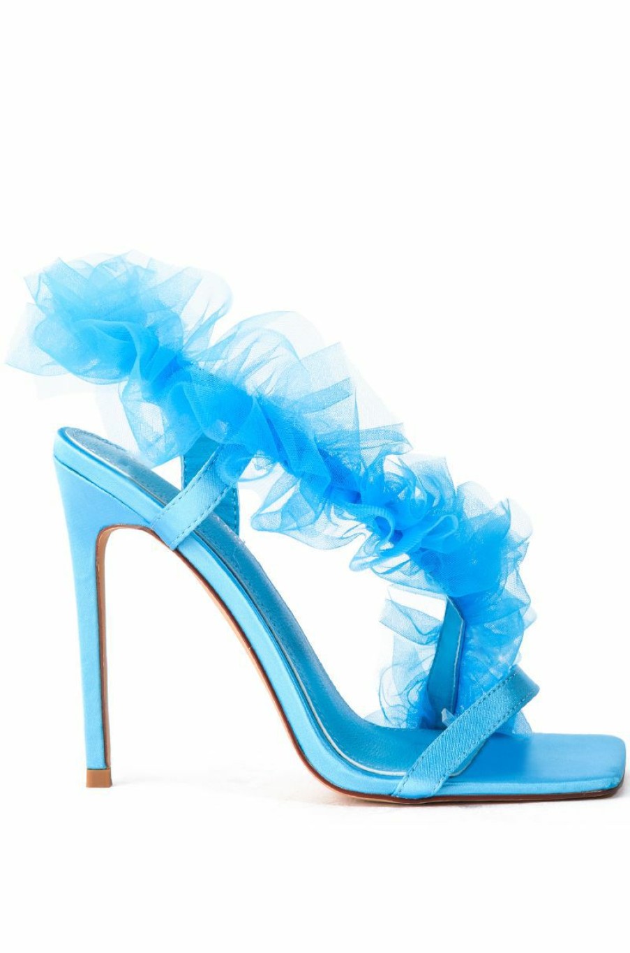 Shoes * | Azalea Wang Grapefruit Tulle Stiletto Sandal In Blue