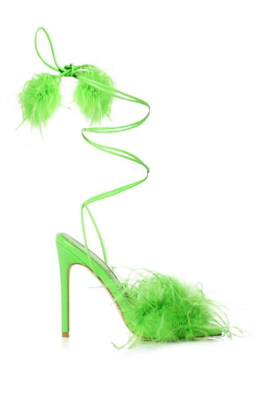 Shoes * | Azalea Wang Im That Girl Feather Sandal In Lime