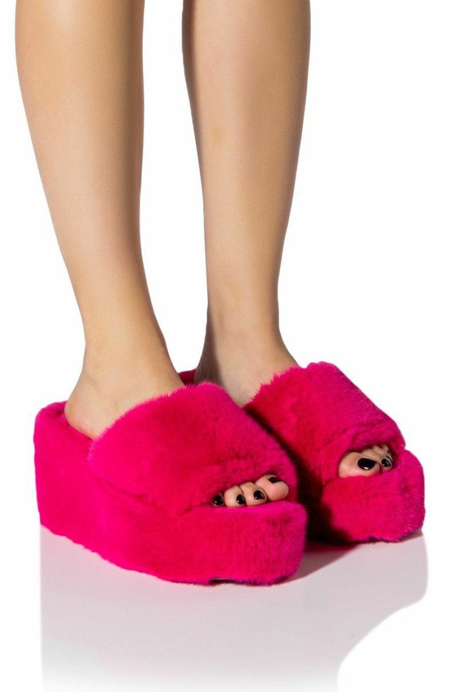 Shoes * | Azalea Wang Minna Faux Fur Mule In Pink