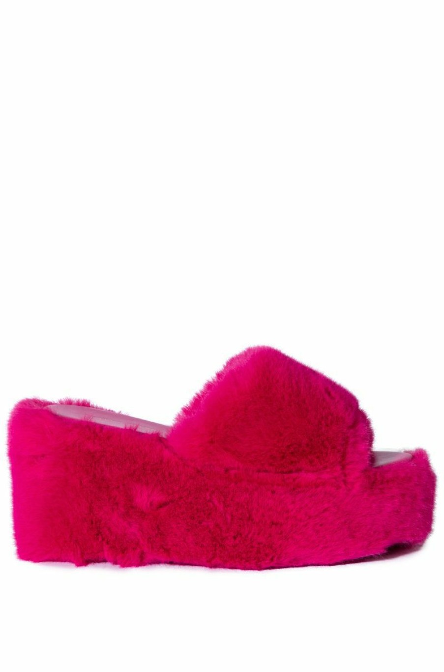 Shoes * | Azalea Wang Minna Faux Fur Mule In Pink