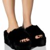 Shoes * | Azalea Wang Minna Faux Fur Mule In Black