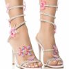 Shoes * | Azalea Wang Airborne Butterfly Rhinestone Stiletto Sandal In Pink