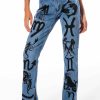 Bottoms * | Astrological Printed High Rise Straight Leg Jean Medium Blue Denim