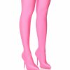 Shoes * | Azalea Wang Star Stretch New Level Thigh High Stiletto Boot In Pink