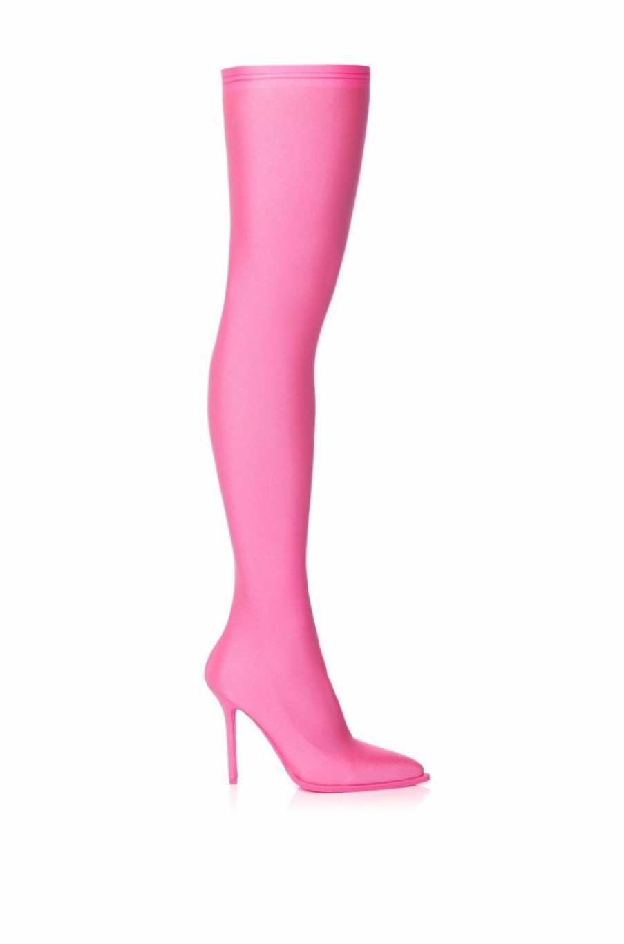 Shoes * | Azalea Wang Star Stretch New Level Thigh High Stiletto Boot In Pink