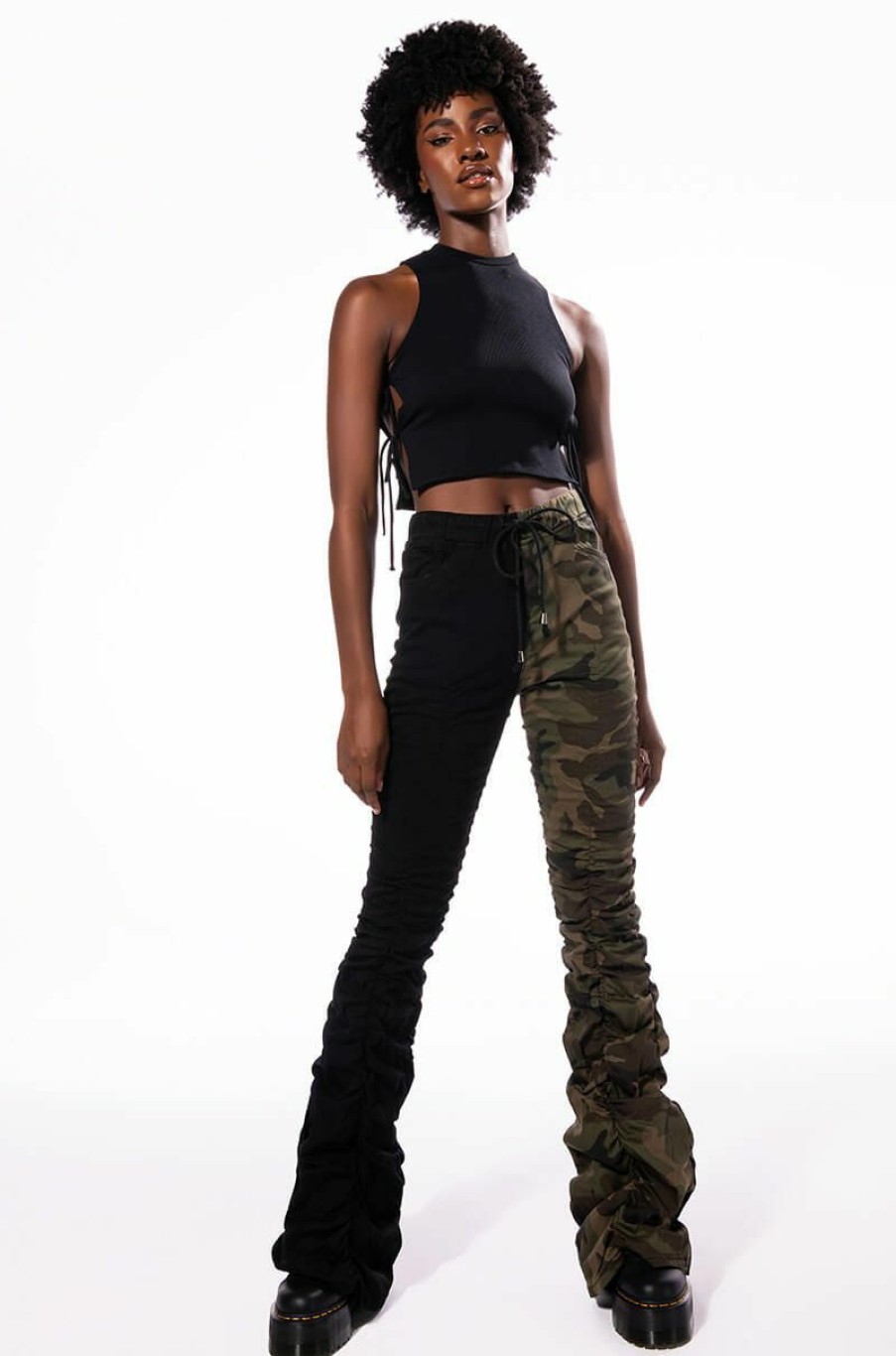 Bottoms * | Body Is The Best Cinched Jogger Camo