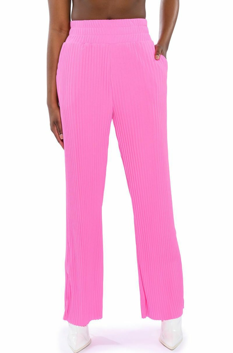 Bottoms * | Lucy High Rise Wide Leg Pant Pink