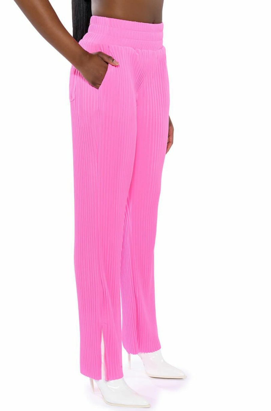 Bottoms * | Lucy High Rise Wide Leg Pant Pink