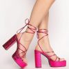 Shoes * | Azalea Wang Push Your Limit Chunky Sandal In Pink