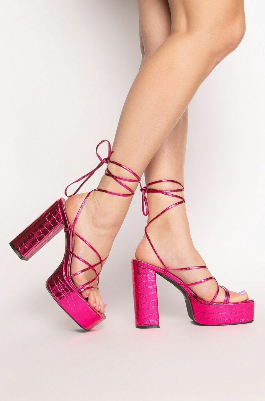 Shoes * | Azalea Wang Push Your Limit Chunky Sandal In Pink