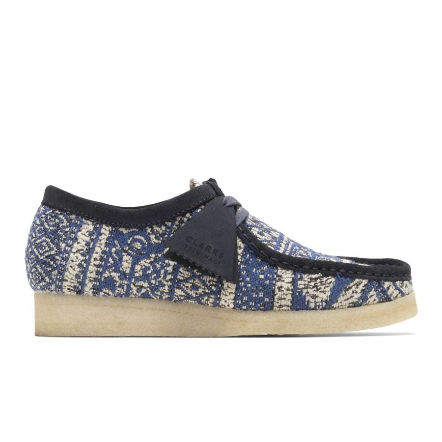 Footwear * | Clarks Wallabee Blue Fabric