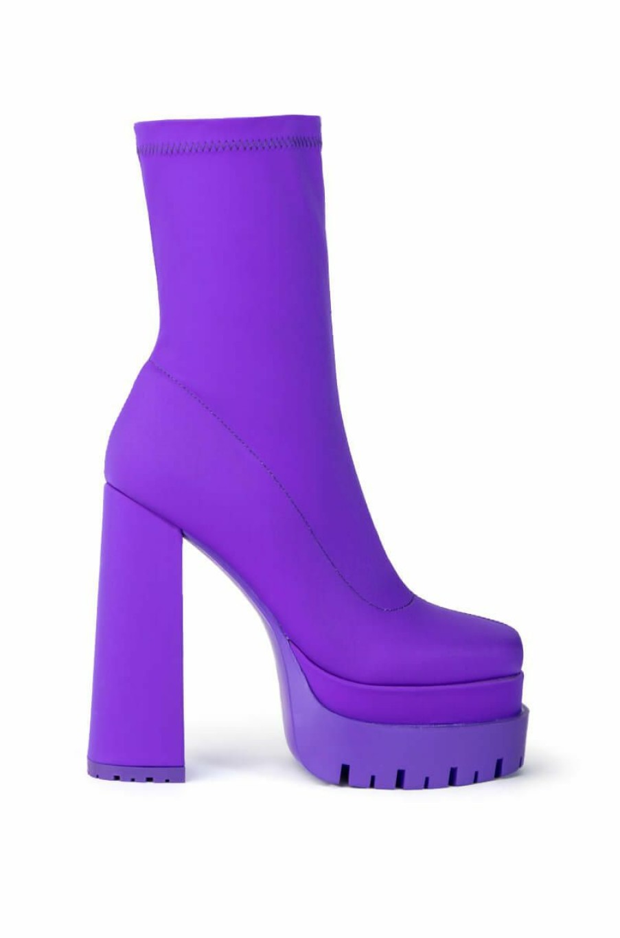 Shoes * | Azalea Wang Icing Monochrome Chunky Bootie Purple