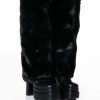 Shoes * | Azalea Wang Coco Fur Fold Over Boot In Black