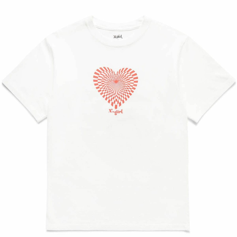 Women'S & Unisex * | X-Girl Geometric Heart S/S Tee White