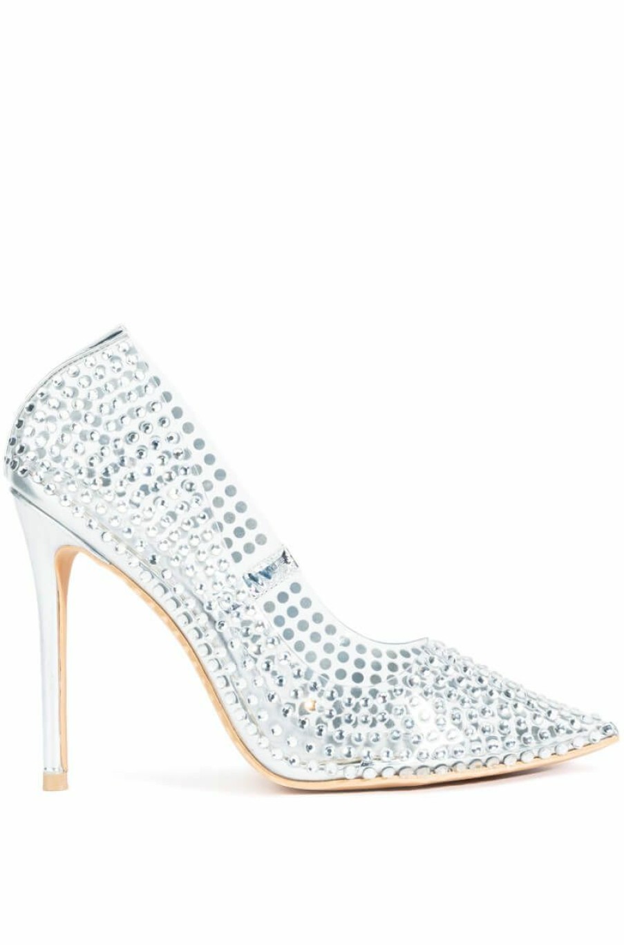 Shoes * | Azalea Wang Find Me On The Dancefloor Rhinestone Pvc Pump In Silver