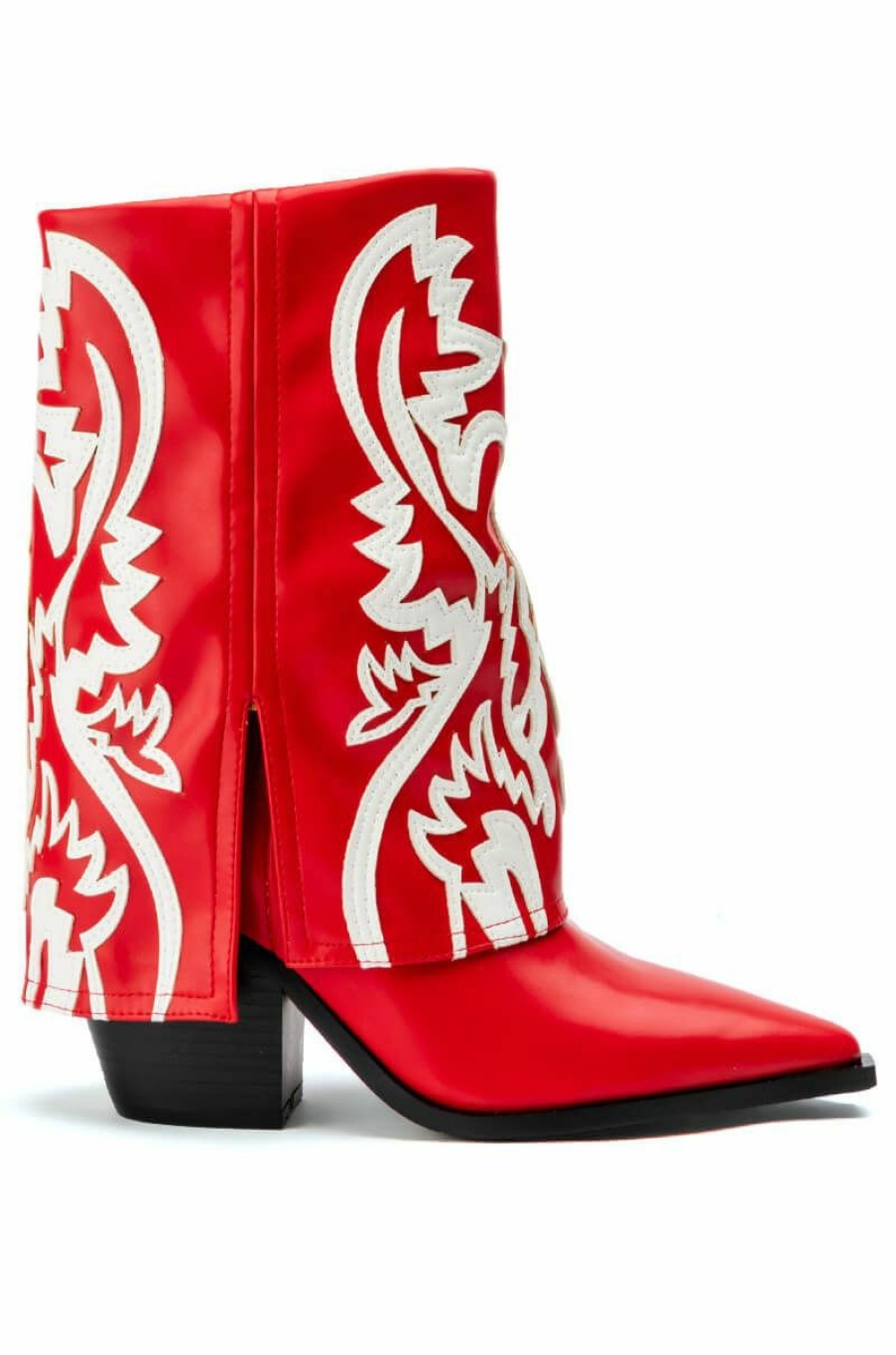 Shoes * | Azalea Wang Esperanza Western Bootie In Red