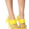 Shoes * | Azalea Wang Chick Feather Decor Pointed Toe Sandal In Yellow