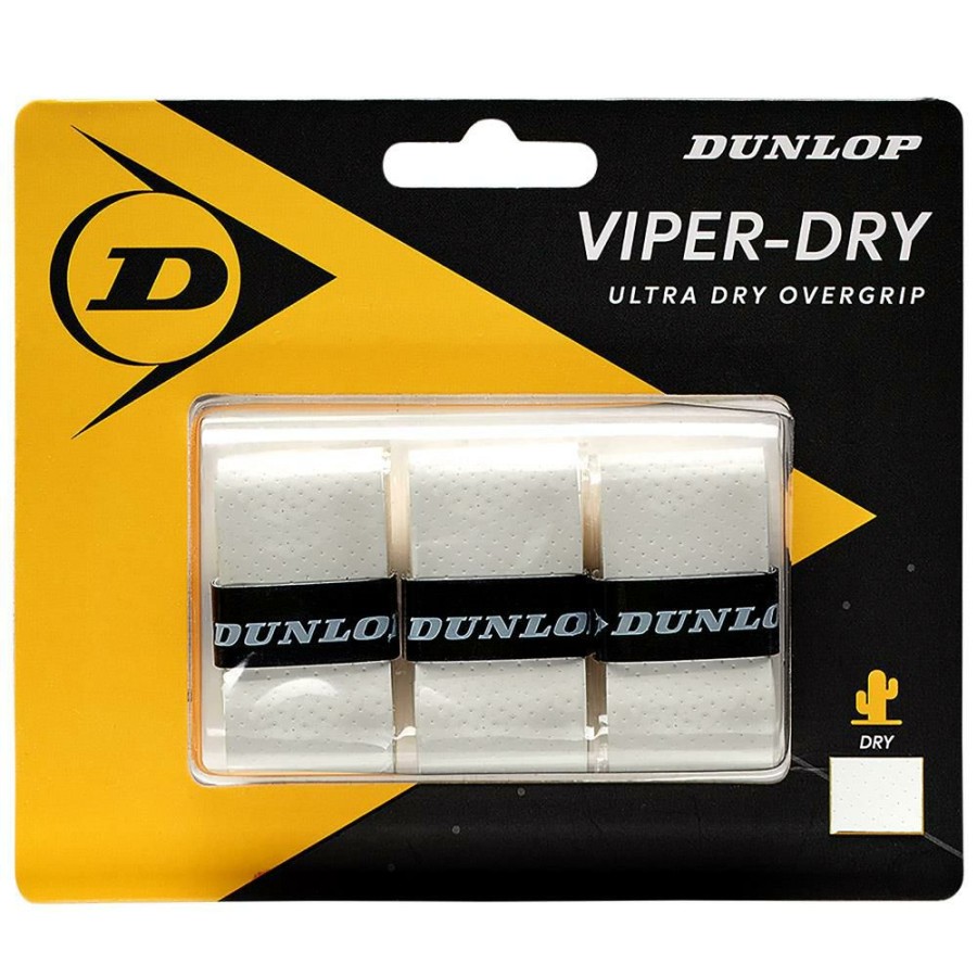 Overgrips * | Dunlop Viper Dry Overgrip 3 Pack White