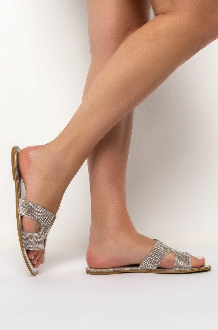 Shoes * | Azalea Wang Never On Time For Anything Slip On Flat Silver