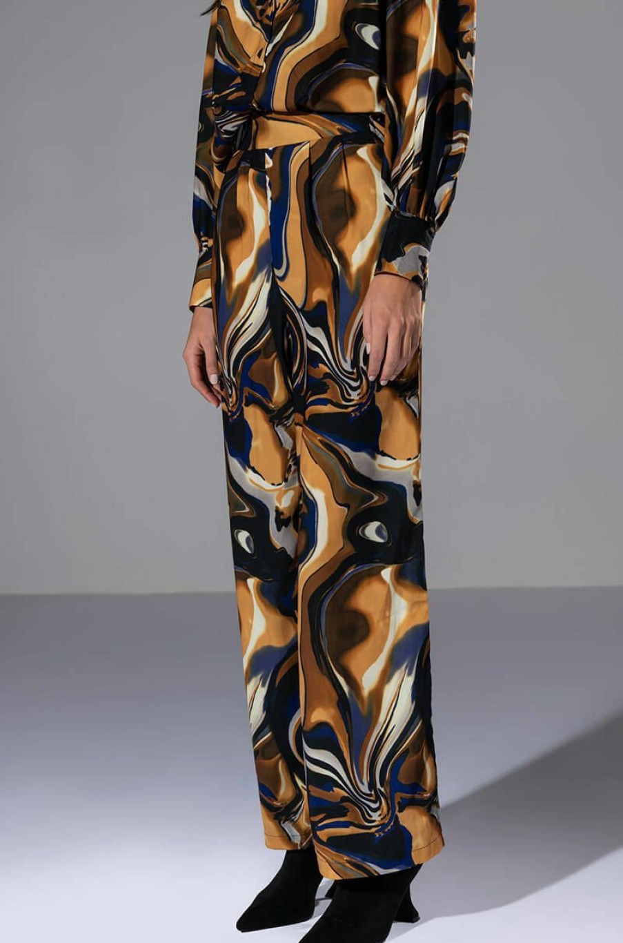 Bottoms * | Solaris Printed Palazzo Pant Yellow