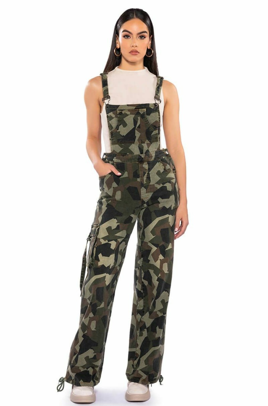 Bottoms * | Work For You Adjustable Overalls Camo