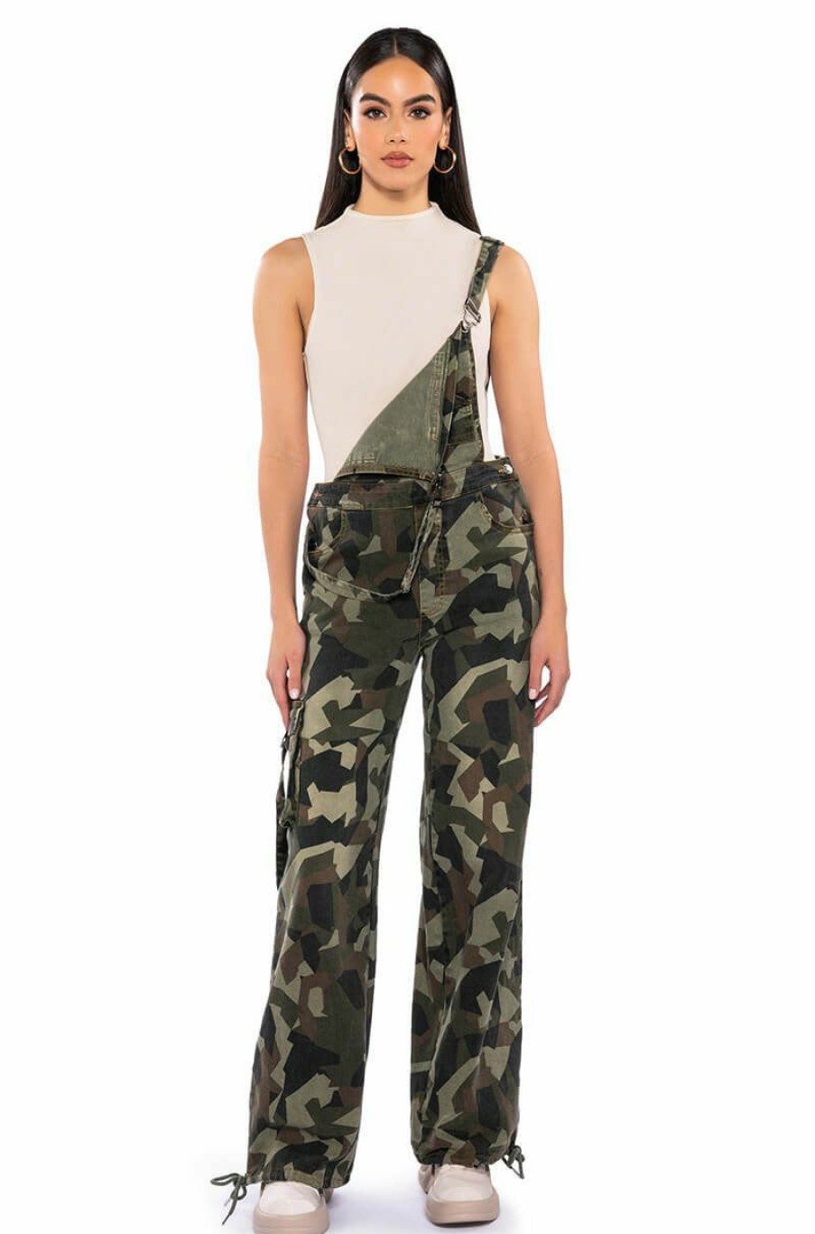 Bottoms * | Work For You Adjustable Overalls Camo