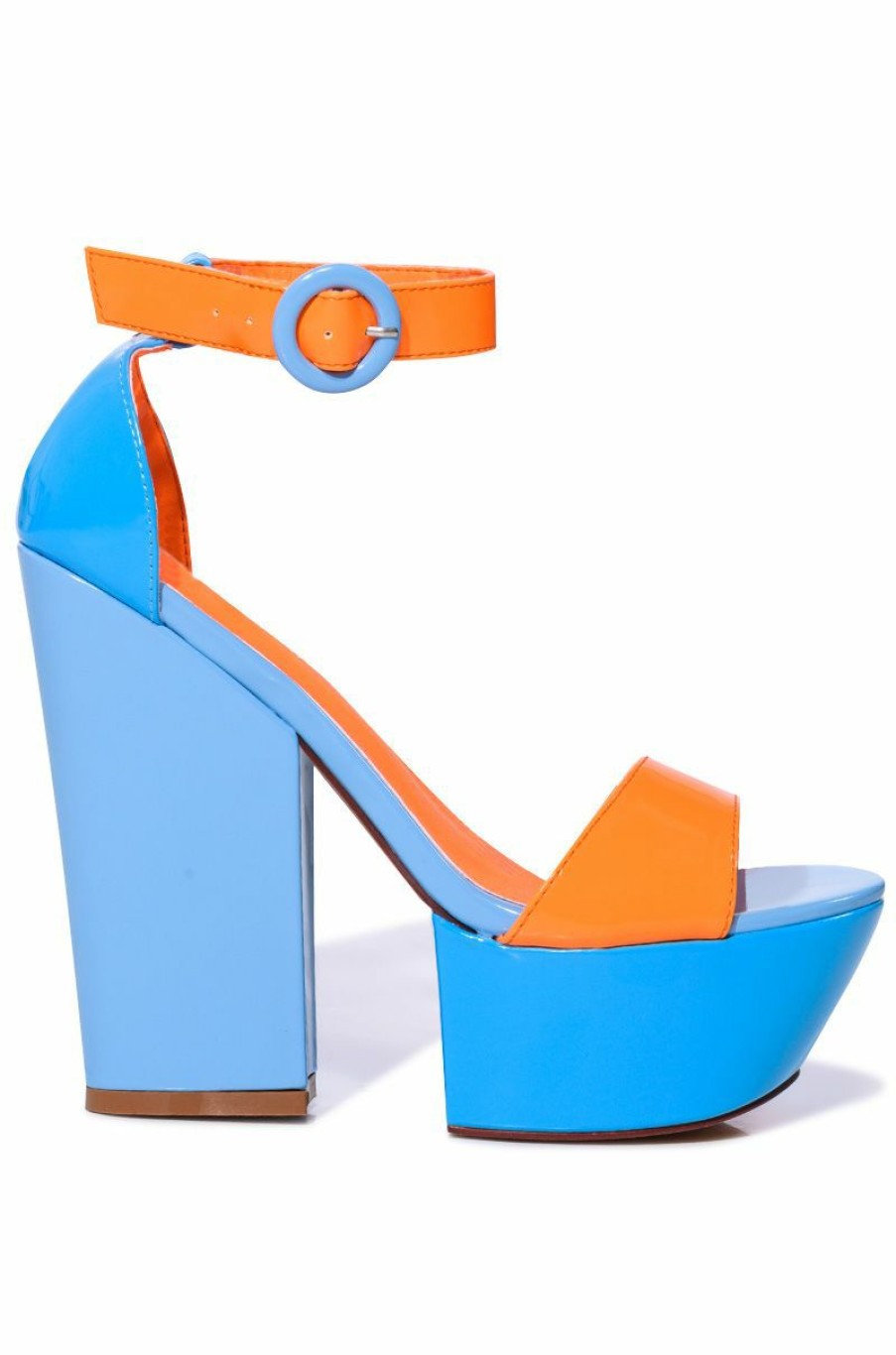 Shoes * | Azalea Wang Butterscotch Color Blocked Sandal In Blue