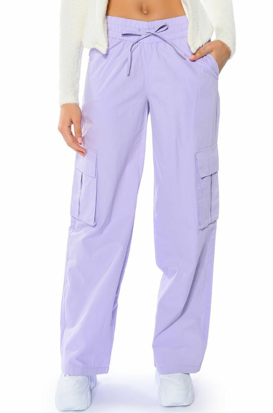 Bottoms * | Ivy Wide Leg Cargo Pant Light Purple