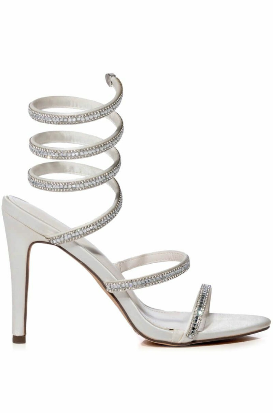 Shoes * | Azalea Wang Wrenley Rhinestone Stiletto Sandal In White