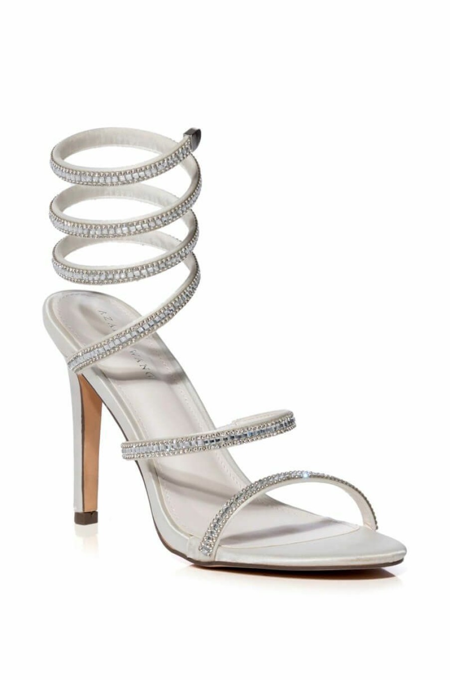 Shoes * | Azalea Wang Wrenley Rhinestone Stiletto Sandal In White