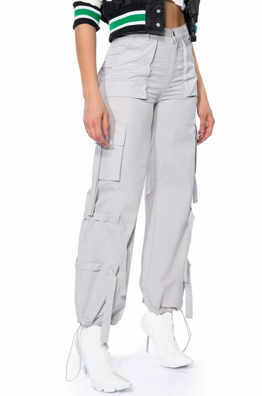 Bottoms * | It Is Back Cargo Pants Light Grey