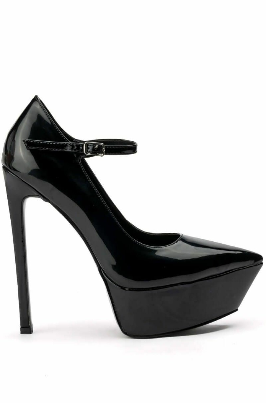 Shoes * | Azalea Wang Power Platform Stiletto Pump In Patent Black