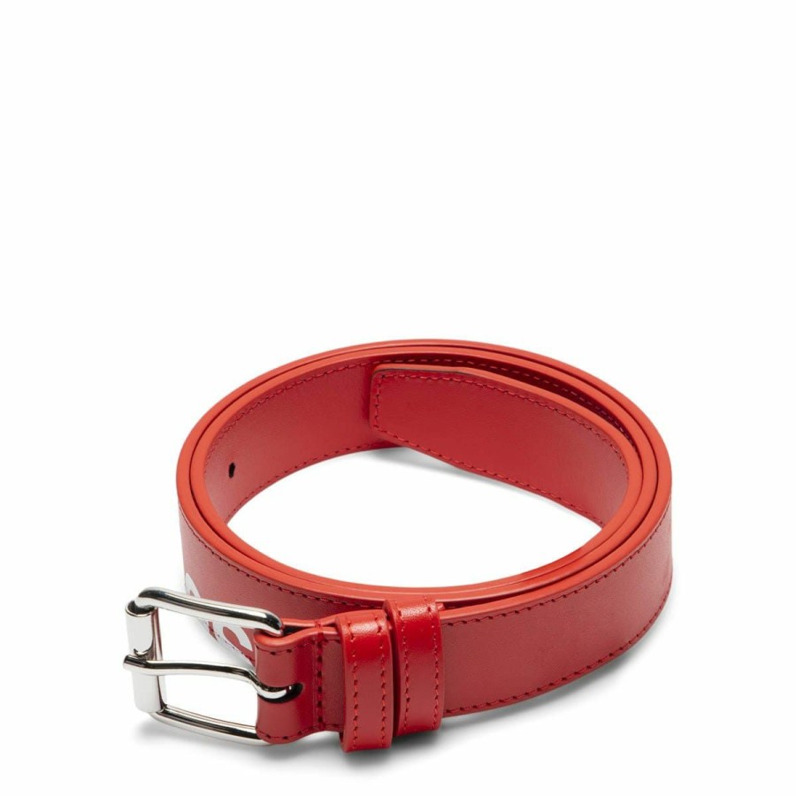 Women'S & Unisex * | Comme Des Garcons Wallet Huge Logo Belt Red