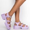 Shoes * | Azalea Wang Cant Hold Back Flatform Sandal In Purple