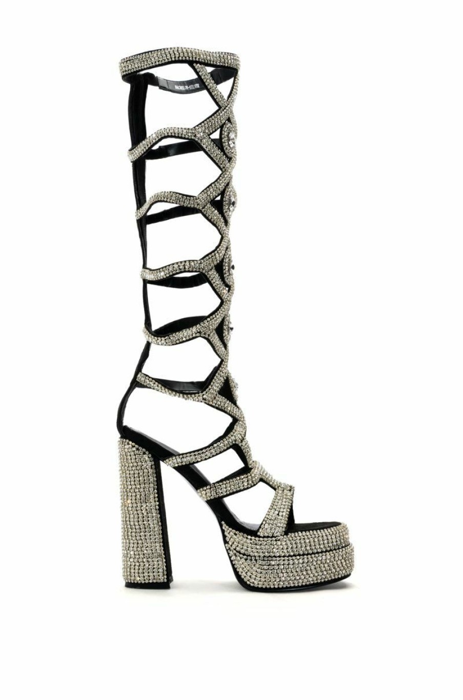 Shoes * | Azalea Wang Bachelor Bling Strappy Sandal In Silver