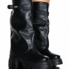 Shoes * | Azalea Wang Jet Fold Over Flatform Boot In Black