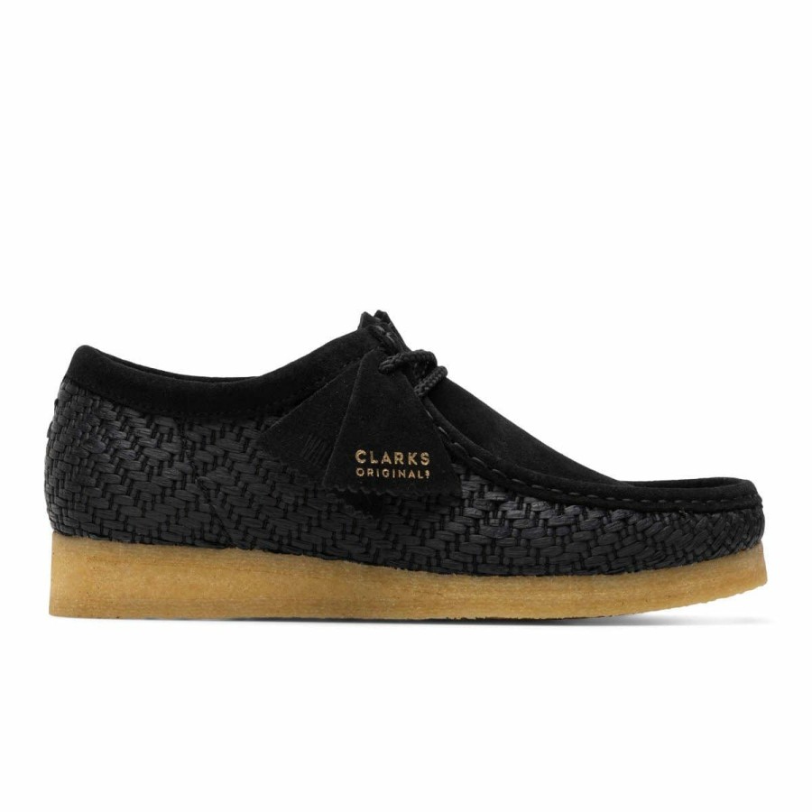 Footwear * | Clarks Wallabee (Raffia) Black Raffia Suede