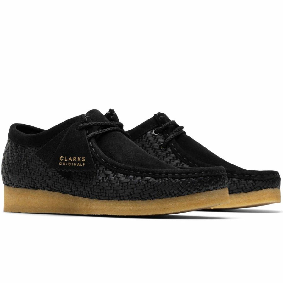 Footwear * | Clarks Wallabee (Raffia) Black Raffia Suede