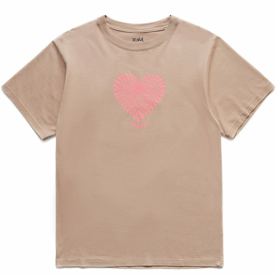 Women'S & Unisex * | X-Girl Geometric Heart S/S Tee Brown