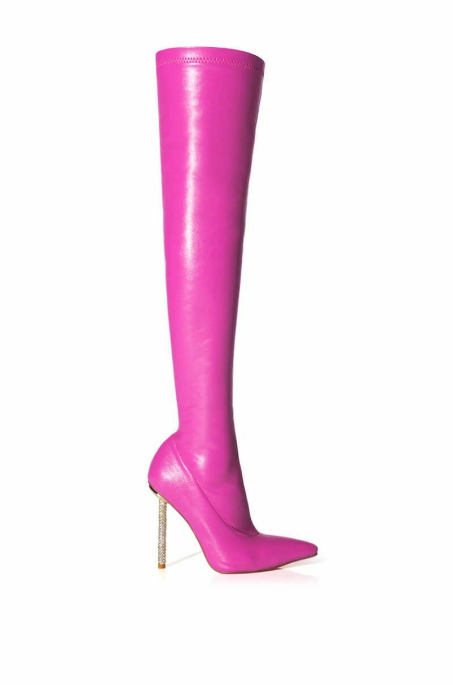 Shoes * | Azalea Wang Charmed Rhinestone Stiletto Boot In Pink